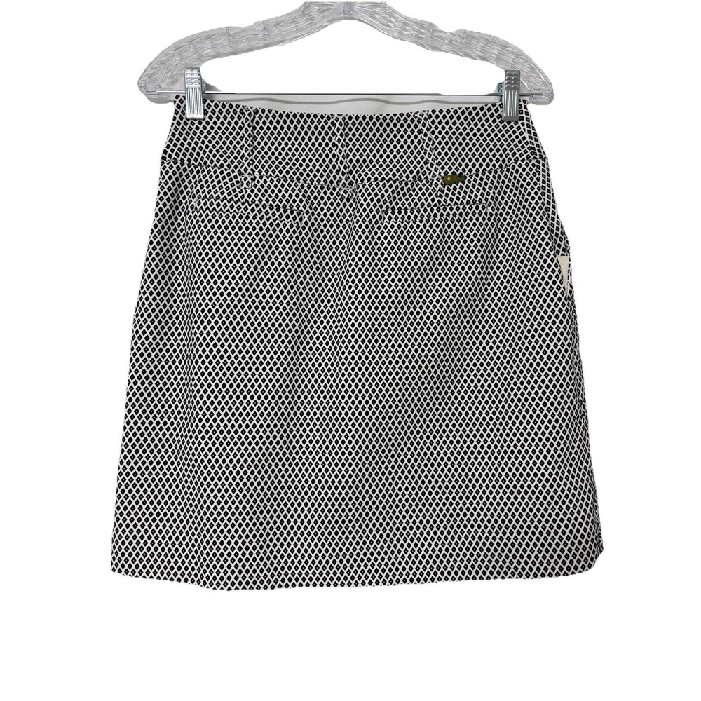 Swing Control Women's 4 Black & White Geo Print Vented Techno Golf Skort - Picture 3 of 10